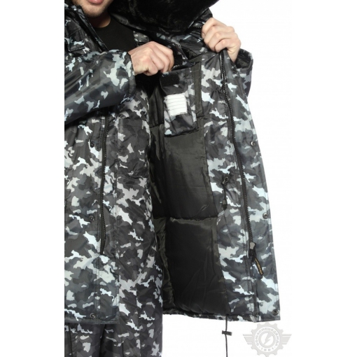 Куртка непромокаемая зимняя серый камуфляж