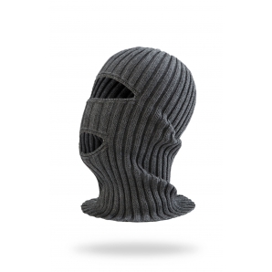Шлем-маска трикотажная с прорезями темно-серая