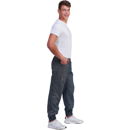 Медицинские мужские брюки Brooklyn черно-белая полоска